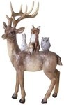 Trend Line Weihnachtsfigur TrendLine Dekofigur Rentier mit Tieren 27 x 16 cm