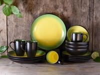 CreaTable Kombiservice Geschirr-Set HOT (16-tlg), 4 Personen, Steinzeug,...