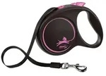 flexi Hundeleine Hundeleine BLACK DESIGN 5 m Rosa Gr&ouml;&szlig;e M, (Packung)