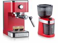 Graef Espressomaschine Salita Set", inkl. Kaffeemühle CM 203 (ES403EUSET), rot"