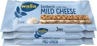 Wasa Brot, Wasa Sandwich Mild Cheese K&auml;se 3er Volkorn Kn&auml;ckebrot Riegel 90g