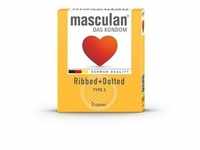 Masculan Einhand-Kondome MASCULAN Ribbed & Dotted 3 St., 3 St. rosa