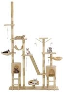 vidaXL Kratzbaum, Katzenbaum mit Sisal-Kratzs&auml;ulen 230 - 250 cm Beige