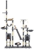 vidaXL Kratzbaum, Katzenbaum Sisal 230-250 cm Pfoten-Aufdruck Grau