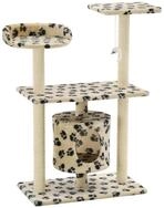 vidaXL Kratzbaum, Katzenbaum Sisal 95 cm Beige Pfoten-Aufdruck