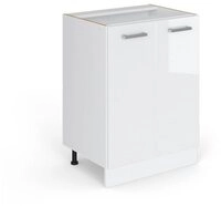 Vicco Unterschrank R-Line, Wei&szlig; Hochglanz/Wei&szlig;, 60 cm ohne Arbeitsplatte...