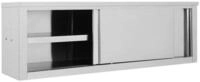 vidaXL Wandh&auml;ngeschrank, Wandschrank mit Schiebet&uuml;ren 150&times;40&times;50 cm Edelstahl