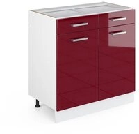 Vicco Unterschrank R-Line, Rot Hochglanz/Wei&szlig;, 80 cm ohne Arbeitsplatte (1-St)