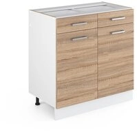 Vicco Unterschrank R-Line, Sonoma/Wei&szlig;, 80 cm ohne Arbeitsplatte (1-St)