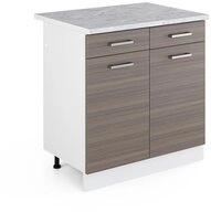 Vicco Unterschrank R-Line, Grau/Wei&szlig;, 80 cm, AP Marmor (1-St)