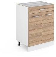Vicco Unterschrank R-Line, Sonoma/Wei&szlig;, 60 cm mit Schublade, ohne Arbeitsplatte
