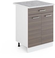Vicco Unterschrank R-Line, Edelgrau/Wei&szlig;, 60 cm mit Schublade, AP Marmor (1-St)