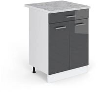 Vicco Unterschrank R-Line, Anthrazit Hochglanz/Wei&szlig;, 60cm mit Schublade +