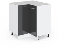 Vicco Eckunterschrank R-Line, Anthrazit Hochglanz/Wei&szlig;, 75.6 cm ohne...