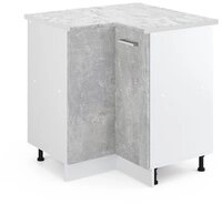 Vicco Eckunterschrank R-Line, Beton/Wei&szlig;, 75.6 cm, AP Marmor (1-St)