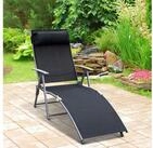 Outsunny Gartenliege Garten Metall Stoff 137 x 63,5 x 100,5 cm, Liegestuhl mit...