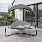 Leco Gartenliege Luxus-Schaukelbett "Mareike", mit Sonnendach, Polsterauflagen und
