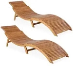 Casaria Gartenliege Braun, Holz Gartenliege FSC&reg;-zertifiziert 320kg Belastbar Garten