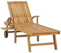 vidaXL Gartenliege, Sonnenliege Massivholz Teak