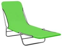 vidaXL Gartenliege, Klappbare Sonnenliegen 2 Stk. Stahl und Stoff Gr&uuml;n