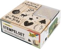 Folia Stempel Folia Holzstempel-Set CHRISTMAS, inkl. 10 Holzstempel und 2...