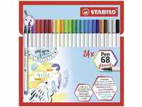 STABILO Pinselstift STABILO Pen 68 brush Premium-Filzstift - 24er Kartonetui
