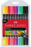 Faber-Castell Filzstift 10 Filzstifte NEON Doppelender fein & breit farbsortiert