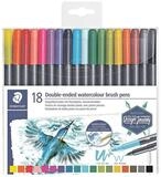 STAEDTLER Filzstift 3001, (18-tlg), mit zwei unterschiedlichen Spitzen