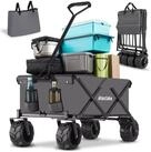 tectake Bollerwagen Faltbarer Handwagen mit breiten Reifen Belastbarkeit 80kg (1