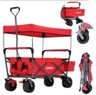 Arebos Bollerwagen faltbarer Handwagen mit Dach &ndash; Transportkarre f&uuml;r Garten &