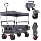 Arebos Bollerwagen faltbarer Handwagen mit Dach &ndash; Transportkarre f&uuml;r Garten &