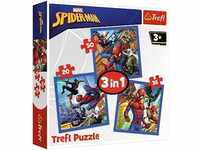 Trefl Puzzle Marvel Spiderman, 3 in 1 Puzzle (Kinderpuzzle), 29 Puzzleteile