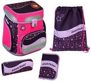 Scooli Schulranzen EasyFit Glow DIN - Schulranzen Set 5tlg. (Heartbeat)