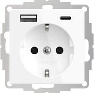 2USB Steckdose 2USB 2U-449511 1fach Schutzkontakt-Steckdose mit USB-Ladeausgang, erh