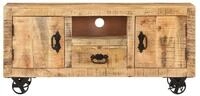 vidaXL TV-Schrank TV-Board Raues Mangoholz 110x30x50 cm