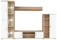 vidaXL TV-Schrank TV-Wohnwand mit LED-Leuchten Sonoma Eiche und Wei&szlig;