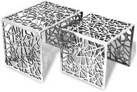 vidaXL Beistelltisch vidaXL Beistelltische 2 Stk. Quadratisch Silbern Aluminium