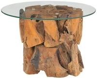 vidaXL Ablagetisch, Couchtisch Massivholz Teak Treibholz 60 cm