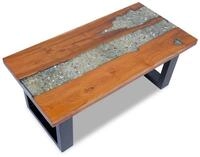 vidaXL Ablagetisch, Couchtisch Teak Harz 100x50 cm