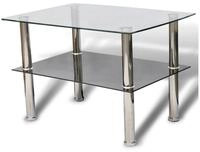 vidaXL Couchtisch Couchtisch mit Ablage Glas (1-St)