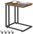 VASAGLE Beistelltisch (1-St), mit Rollen, C-Form, mobiler Kaffeetisch, 35 x 50...