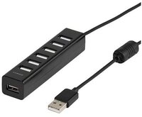 Vivanco High Speed USB 2.0 HUB, 7-port aktiv, inkl. Netzteil (36661) Adapter