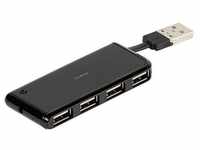 Vivanco High Speed USB 2.0 Hub 4-Port mit integriertem USB-Anschluss (36660)...