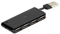 Vivanco High Speed USB 2.0 Hub 4-Port mit integriertem USB-Anschluss (36660) Adapter