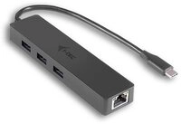 I-TEC USB-Verteiler USB-C Slim Passive HUB 3 Port + Gigabit Ethernet Adapter
