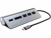Satechi Type-C Aluminum USB Hub & Card Reader USB-Adapter USB 3.0 Typ A zu USB...