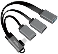 LogiLink Verteiler UA0361 USB 3.2 Gen 1-Hub, USB-C/M (90) zu 3x USB-A/F,...
