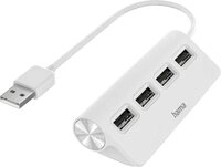 Hama USB-Hub mit 4 USB-A Ports, USB-A Stecker, 480 Mbit/s, 15 cm Kabell&auml;nge