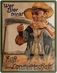 Nostalgic-Art Metallschild Blechschild 30 x 40 cm - Wer Bier trinkt hilft der