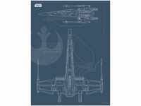 Komar Poster Star Wars Blueprint X-Wing, Star Wars (1 St), Kinderzimmer,